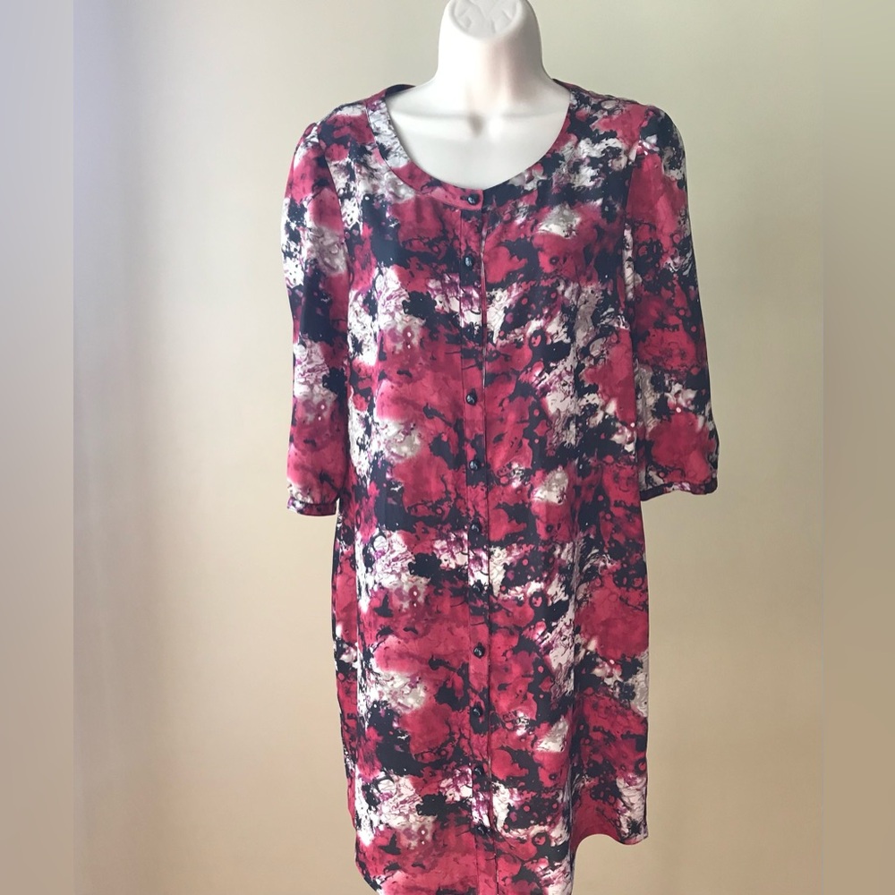 Kensie Red and Black Shirt Dress Size S